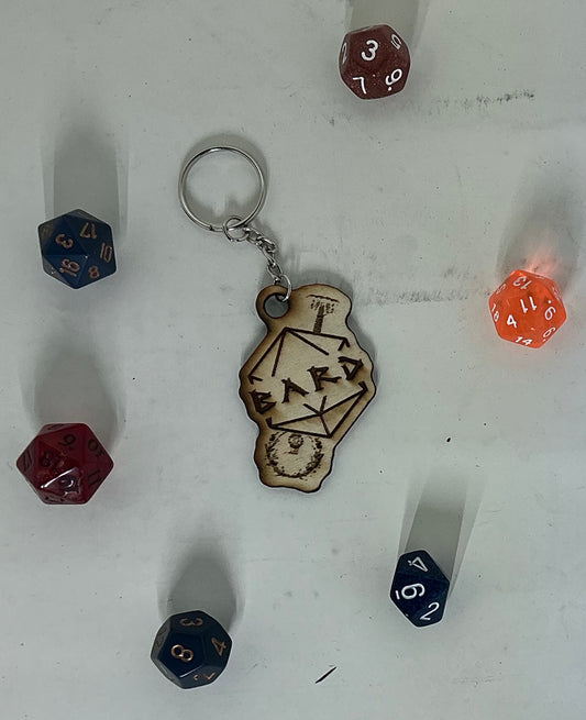 DnD Bard Class Keychain – Laser-Cut Basswood Tabletop RPG Accessory